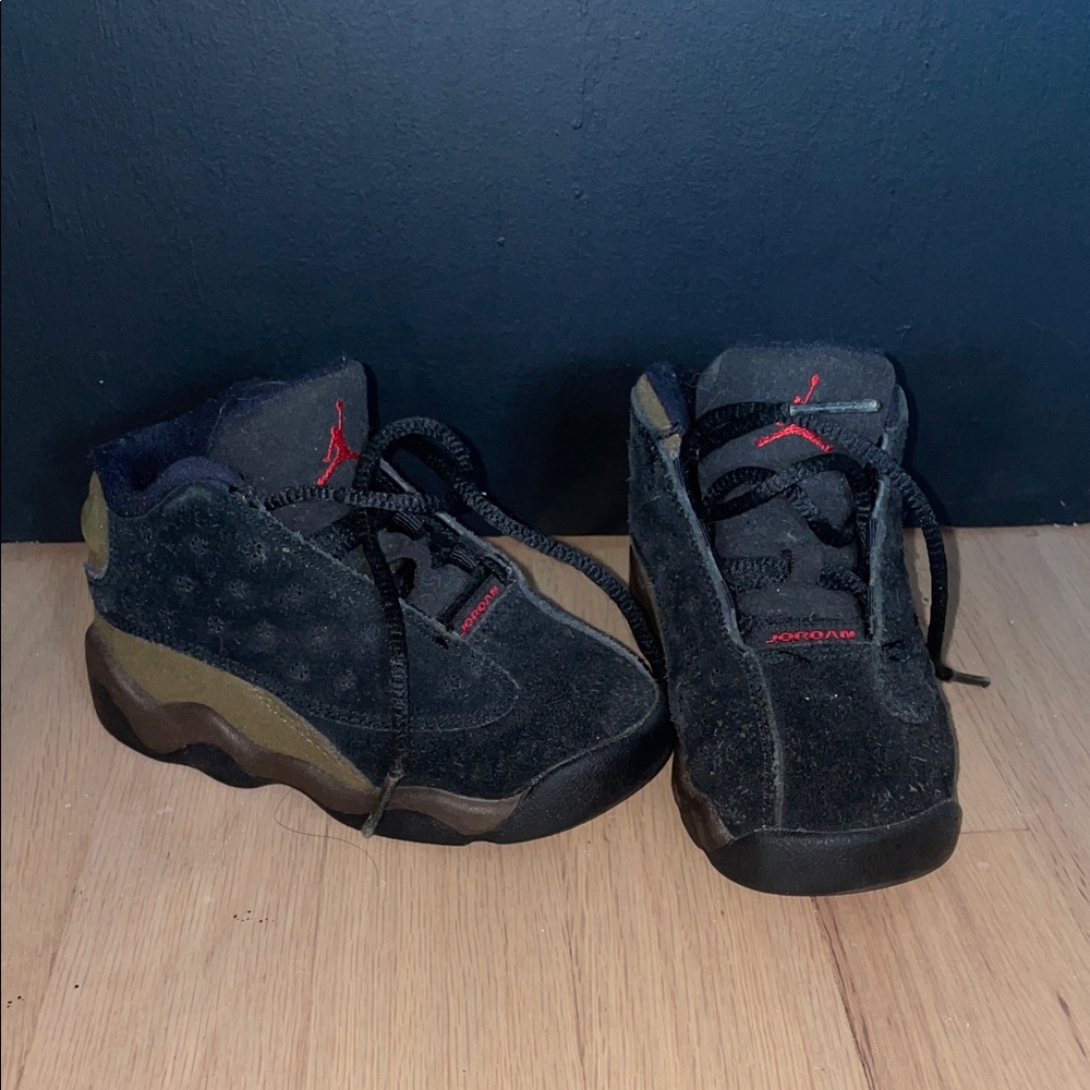 Jordan Retro 13 XIII Olive Kids Black and Green Sneakers 7C toddler